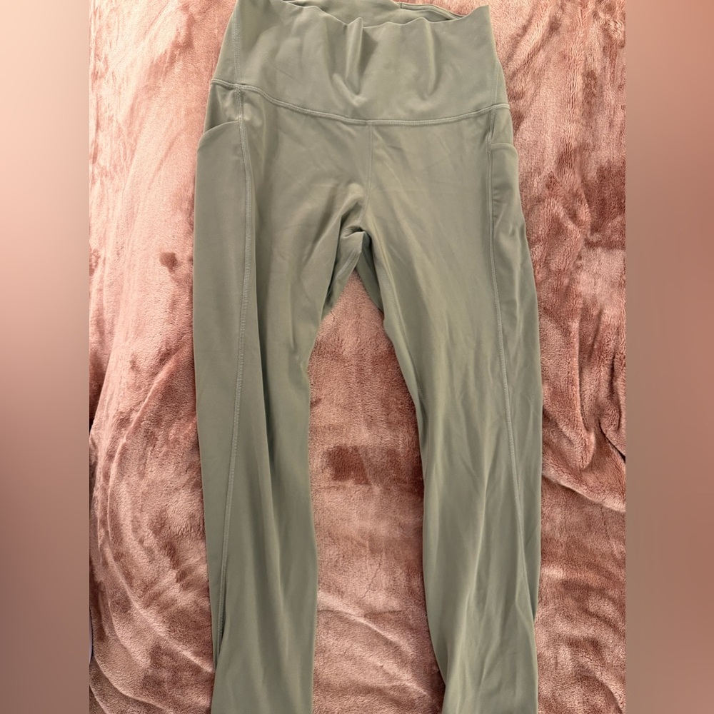 Lululemon Olive Green Align High-Waisted Leggings with Pockets